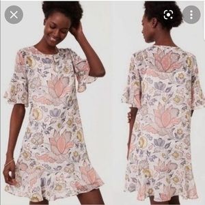 Ann Taylor Loft floral shimmer dress